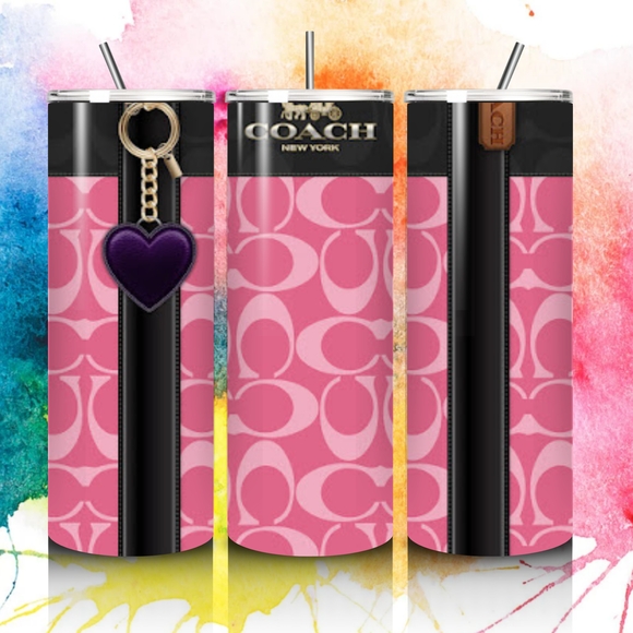 Coach Other - Coach Pink and Black Logo Tumbler